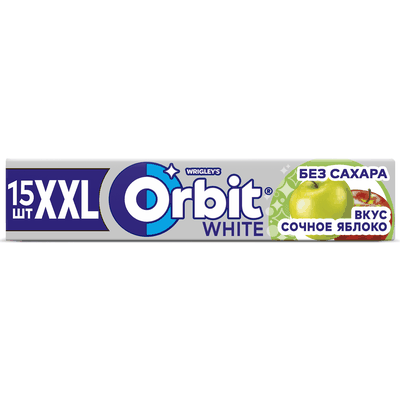 Orbit White Сочное яблоко жевательная резинка без сахара, 20,4 г