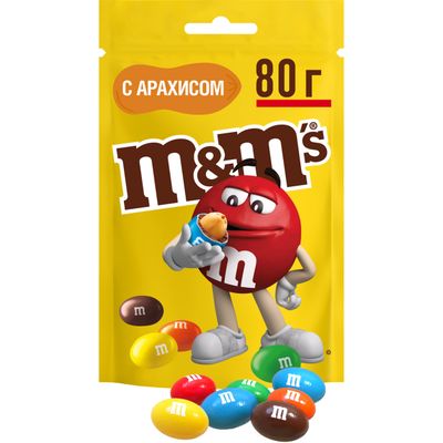 Конфеты M&M'S драже с арахисом и молочным шоколадом, 80 г Конфеты M&M'S драже с арахисом и молочным шоколадом, 80 г
