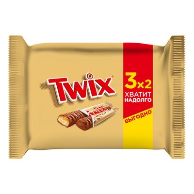 Шоколадный батончик Twix с карамелью и печеньем, пачка 3 штуки по 55 г Шоколадный батончик Twix с карамелью и печеньем, пачка 3 штуки по 55 г