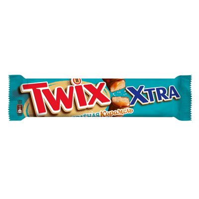 Шоколадный батончик Twix Xtra Соленая карамель с печеньем, 82 г
