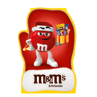 Сладкий подарок M&M's & Friends Варежка на Новый Год, набор конфет M&M's, Skittles, Snickers, Milky Way, Twix 121г