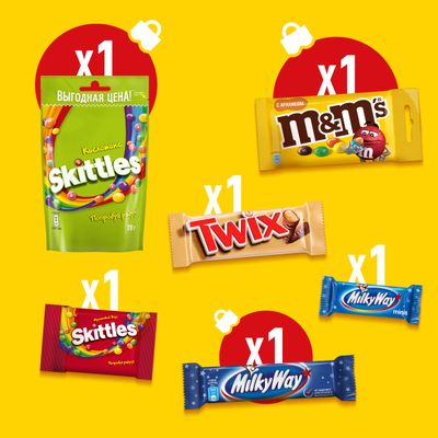 Сладкий подарок M&M's & Friends Санки Деда Мороза на Новый Год, набор конфет M&M's, Snickers, Twix, Milky Way, Mars с онлайн-игрой внутри 222г Сладкий подарок M&M's & Friends Санки Деда Мороза на Новый Год, набор конфет M&M's, Snickers, Twix, Milky Way, Mars с онлайн-игрой внутри 222г