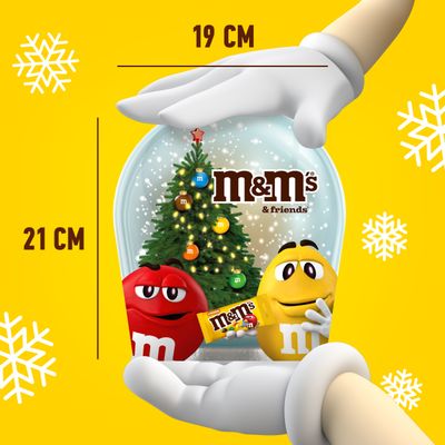 Сладкий подарок M&M's & Friends Снежный шар на Новый Год, набор конфет M&M's, Mars, Twix, Milky Way, Skittles 148г
