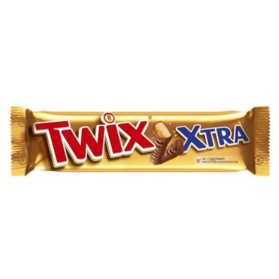 Шоколадный батончик Twix Xtra с карамелью и печеньем, 82 г Шоколадный батончик Twix Xtra с карамелью и печеньем, 82 г