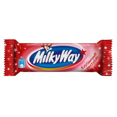 Шоколадный батончик Milky Way «Клубничный коктейль» с воздушным суфле, 26 г Шоколадный батончик Milky Way «Клубничный коктейль» с воздушным суфле, 26 г