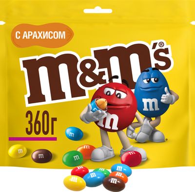 Конфеты M&M'S драже с арахисом и молочным шоколадом для компании, 360 г
