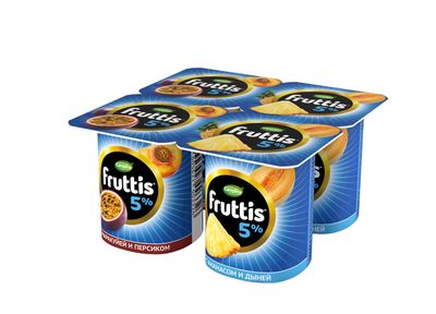 Йогуртный продукт Fruttis 5% Персик-маракуйя/Ананас-дыня, 115г