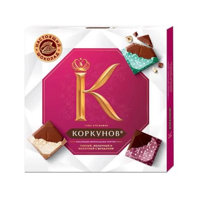 Шоколадные конфеты Коркунов Pure Choco Коллекция плиток 87г