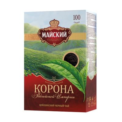 Чай МАЙСКИЙ Корона Российской Империи черный крупнолистовой 100г *16