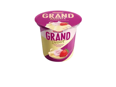 Пудинг Grand Dessert Белый шоколад с клубничным муссом, 6.0%, 200 г