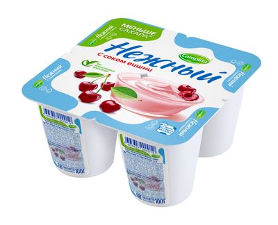 Йогурт Кампина Нежный с соком вишни 1,2% 100г стакан