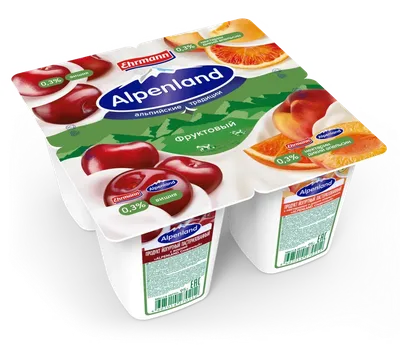 Йогуртный продукт Alpenland Легкий 0,3% Вишня/Нектарин и дикий апельсин, 95г