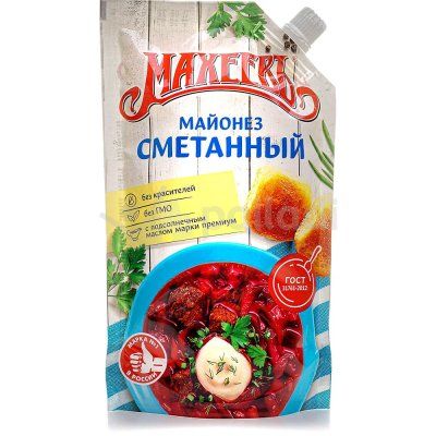 Майонез Махеев Сметанный 50,5 % 400 мл дой-пак