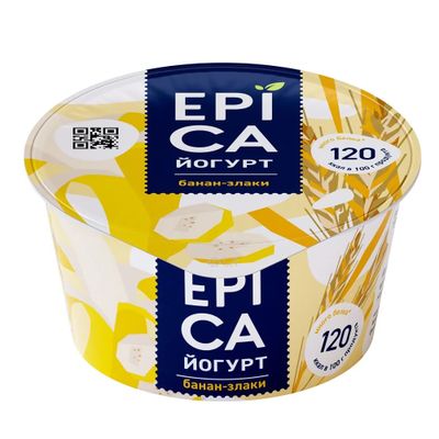 Йогурт EPICA 4,9% Банан и злаки, 130г