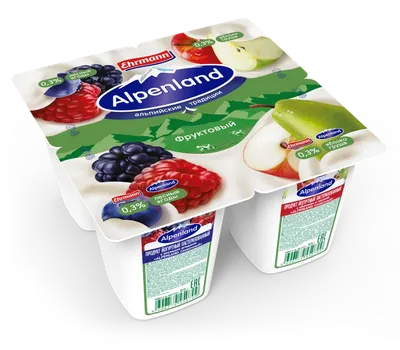 Йогуртный продукт Alpenland Легкий 0,3% Лесная ягода/Яблоко и груша, 95г