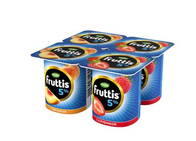 Йогуртный продукт Fruttis 5% Клубника/Персик, 115г