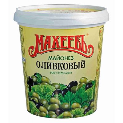 Майонез Махеев Оливковый 50,5% 820 мл ведро