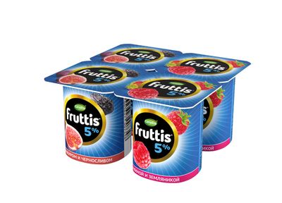 Йогуртный продукт Fruttis 5% Малина-земляника/Инжир-черника, 115г