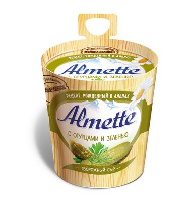 Сыр творожный Almette С огурцами и зеленью 150г 1/8 Сыр творожный Almette С огурцами и зеленью 150г 1/8