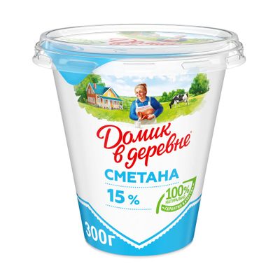 Сметана 15% Домик в Деревне, 300г