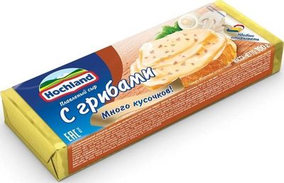 Сыр плавленый Hochland с грибами, блок, 100г