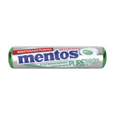 Жевательная резинка Mentos Pure White Нежная мята, 15,5г