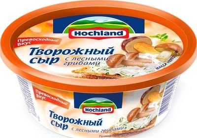 Сыр творожный Hochland с лесными грибами, ванночка, 140г