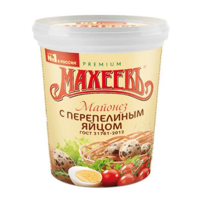 Майонез Махеев с перепелиным яйцом  50,5% 820 мл  ведро