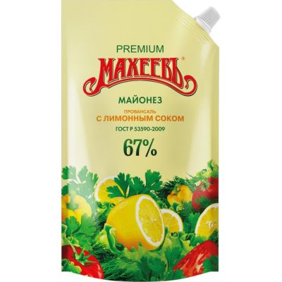 Махеев с лимонным соком Майонез 200 мл 67 % ДПДЗ 20 шт