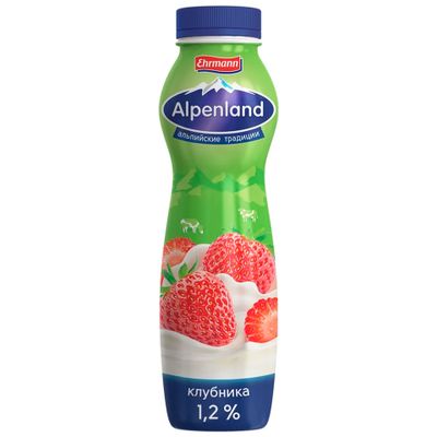 Йогуртный продукт Alpenland питьевой 1,2% Клубника, 290г