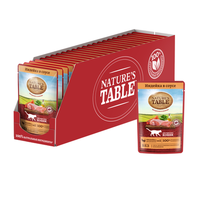 Влажный корм для кошек Nature’s Table Индейка в соусе, 85г