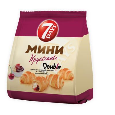 Круассаны мини 7DAYS с кремом Ваниль и вишня 265г