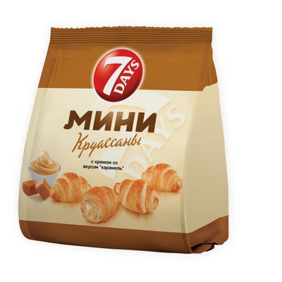Мини круассаны 7 DAYS c кремом со вкусом "карамель" 265гр