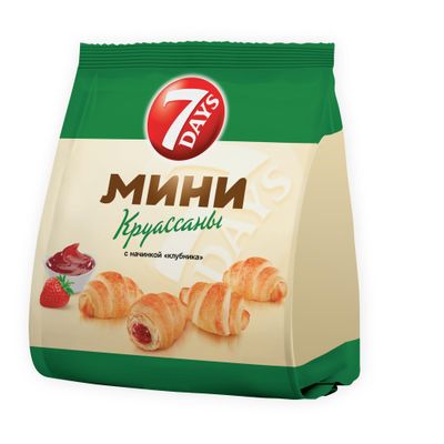 Круассаны мини 7DAYS с кремом Клубника 265г