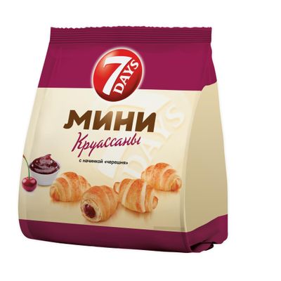 Круассаны мини 7DAYS начинка Черешня 265г