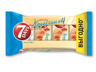 Круассан 7DAYS с кремом "вареная сгущенка" 3+1 (65 гр х 4 шт) Круассан 7DAYS с кремом "вареная сгущенка" 3+1 (65 гр х 4 шт)