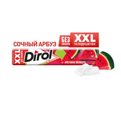 Жевательная резинка Dirol XXL Арбузная свежесть 19г Жевательная резинка Dirol XXL Арбузная свежесть 19г