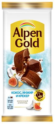 ТОП 100 Шоколад Alpen Gold мол c суш инж, кок стр и сол крек 20х80г