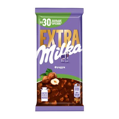 Шоколад Milka EXTRA молочный с фундуком 140 г