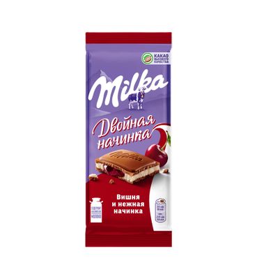 Шоколад Milka молочный Вишня и нежная начинка 80г