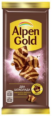 Шоколад Alpen Gold Два шоколада из темного и белого шоколада 80г