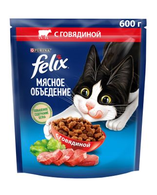 Феликс Мясное объедение 600г Сухой корм говядина