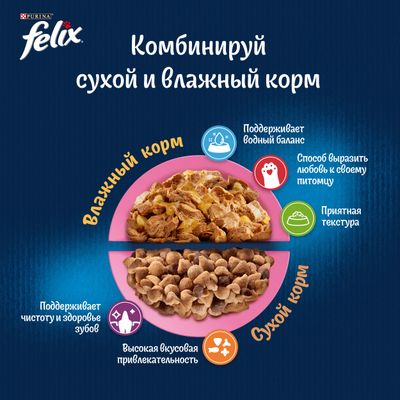 FELIX  Двойная Вкуснятина для котят 600г Сухой корм Курица
