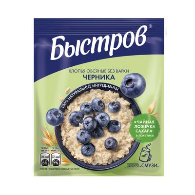 БЫСТРОВ Хлопья Черника 17х40г
