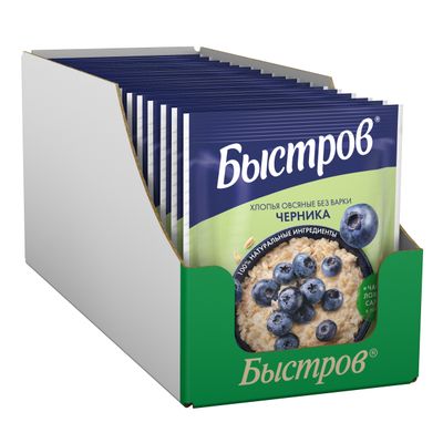 БЫСТРОВ Хлопья Черника 17х40г