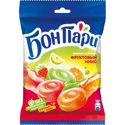 Леденцы Бон Пари фруктовое ассорти 12х75г