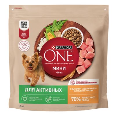 ONE MINI Активные 1,5 кг Сух корм курица,рис