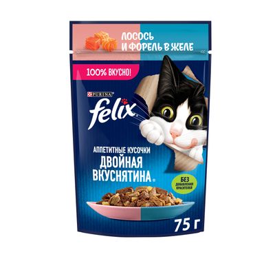 Феликс Двойной Вкус 75г Конс лосось/форель