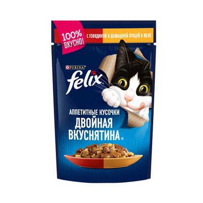 Феликс Двойной Вкус 75г Конс говядина/птица