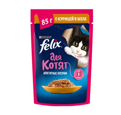 Феликс 75г Конс д/котят кусочки в желе курица